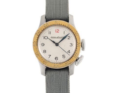 A GENTLEMAN'S STAINLESS STEEL JAEGER LECOULTRE WEEMS PILOTS WRIST WATCH CIRCA 1940Movement: Manual wind, cal. 450, signed Jae