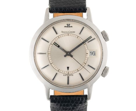 A GENTLEMAN'S STAINLESS STEEL JAEGER LECOULTRE MEMOVOX AUTOMATIC ALARM WRIST WATCH CIRCA 1960s, REF. E855Movement: "Bumper" a