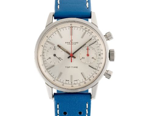 A GENTLEMAN'S SIZE STAINLESS STEEL BREITLING TOP TIME CHRONOGRAPH WRIST WATCHCIRCA 1966, REF. 2002-33 WITH SILVER DIALMovemen
