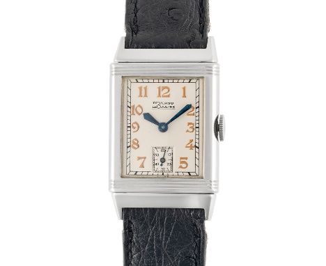 A GENTLEMAN'S SIZE STAINLESS STEEL LECOULTRE REVERSO WRIST WATCHCIRCA 1930sMovement: Manual wind, signed LeCoultre.Case: Meas