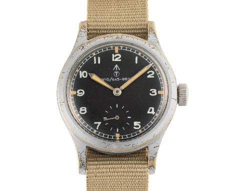 A GENTLEMAN'S BRITISH MILITARY RECORD W.W.W. WRIST WATCH CIRCA 1945, PART OF THE "DIRTY DOZEN" WITH W10 NATO DIALMovement: 15