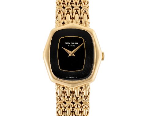 A FINE LADIES 18K SOLID GOLD PATEK PHILIPPE BRACELET WATCH CIRCA 1980, REF. 4460/1 WITH PATEK PHILIPPE BOXMovement: 18J, manu