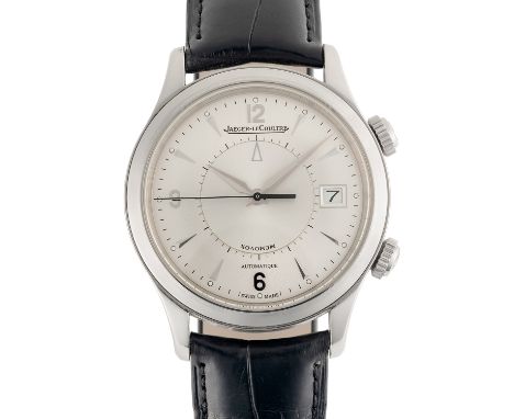 A GENTLEMAN'S SIZE STAINLESS STEEL JAEGER LECOULTRE MASTER CONTROL AUTOMATIC ALARM WRIST WATCHCIRCA 2010, REF. 174.8.96 ACCOM