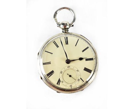 Joseph Woodhouse, Liverpool; a silver open face pocket watch, the white enamel dial set with Roman numerals and smaller subsi