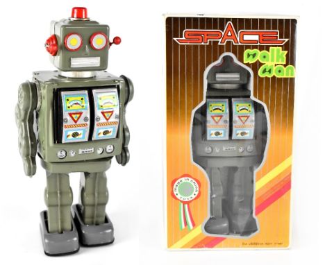 A boxed vintage Space Walk Man Robot ME100.