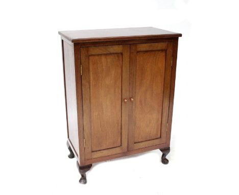 A mahogany two-door side cabinet raised on squat cabriole legs, width 73cm, height 100cm, depth 41cm. CONDITION REPORT Overal