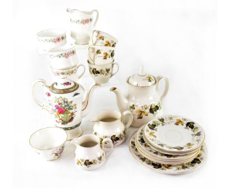 A Royal Doulton 'Larchmont' part tea and dinner service to include dinner plates, oval plates, tureens, jugs, bowls, etc, a R