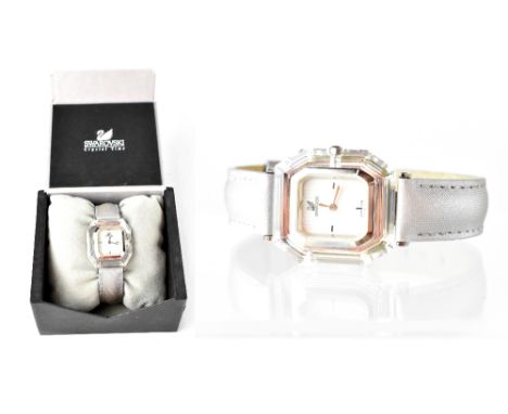 A ladies' Swarovski 'Crystal Time' watch with grey strap, boxed with booklet and certificate and a quantity of various fashio