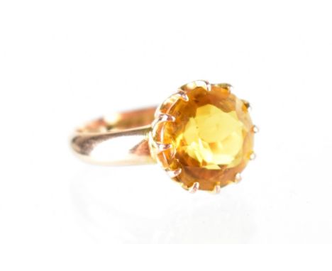 A 9ct gold and citrine ring, size K, approx 4g