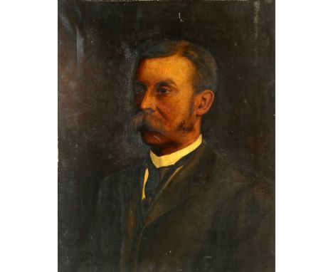 Victorian oil portrait of J. G. Cox Esq. signed indistinctly R. Mather 1899 together with a double sided oil on canvas signed