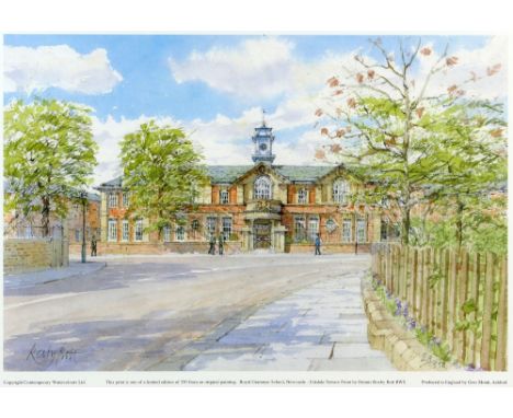 Dennis Roxby Bott RWS (British, b.1948). Royal Grammer School Newcastle. Signed limited edition print, numbered 29/350. Frame