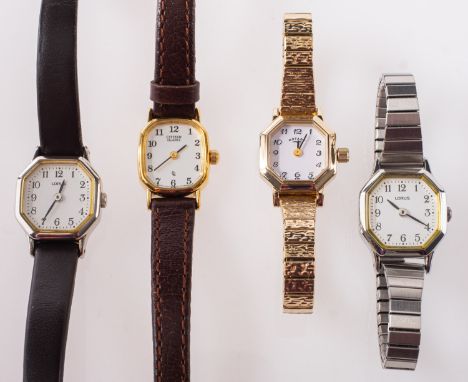 Four quartz dress watches, to include Lorus, Rotary & Citizen, (4)