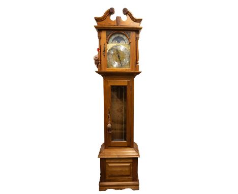 Emperor Clock Co., Ascot a modern chiming moonphase longcase clock the eight-day duration movement chiming on a set of gong r