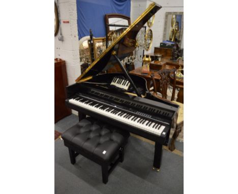 A Yamaha CP4 Stage electronic piano with piano stool.