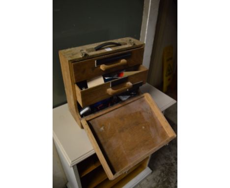 A tool box with accessories.