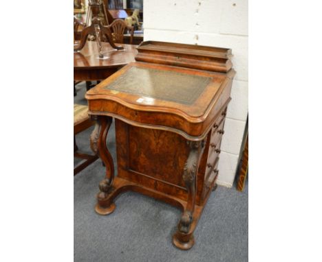 Victorian walnut Davenport.