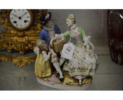 A Sitzendorf porcelain family group.