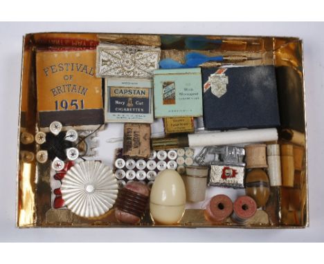 A miniature cigarette lighter miniature cigarette cases, a pomander and other items