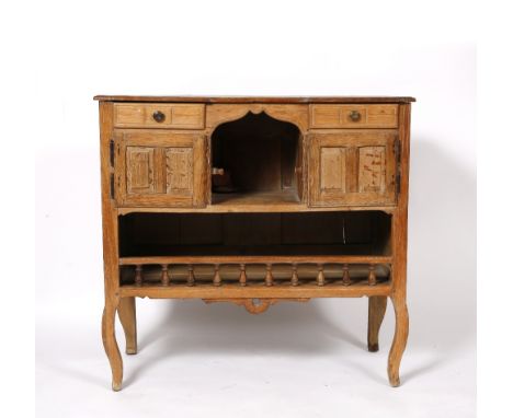 A Flemish light oak side cupboard 19th Century, 98cm across, 41cm deep, 95cm high