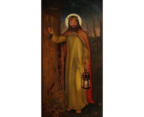 After William Holman Hunt (British, 1827-1910) The Light of the World, early 20th Century, oils on board, 94cm x 50cm