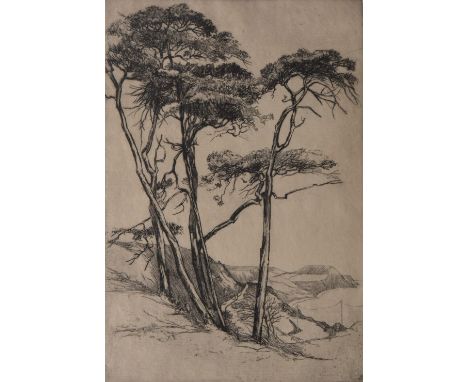 A group of 19th and 20th Century prints and watercolours to include a seascape by H Gordon, etchings by Dorothy Woollard (17 