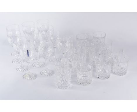 A set of twelve Edinburgh crystal wine glasses and fourteen tumblers