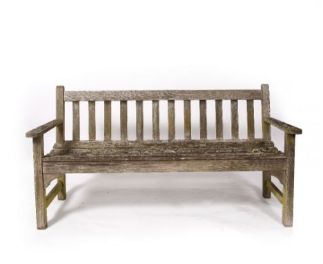 A teak garden bench 158cm long