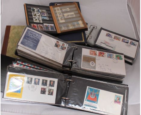 A 'school boy' collection of assorted GB and world stamps across seven albums, used, loose mounted, together with approximate