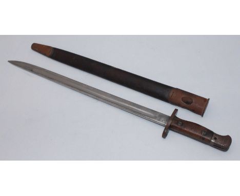 An early 20th century bayonet for a Lee-Enfield rifle, with Wilkinson blade and scabbard.