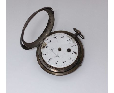 A Breguet et Fils pair cased pocket watch, the white enamel dial with Arabic numerals denoting hours, fusee movement, movemen