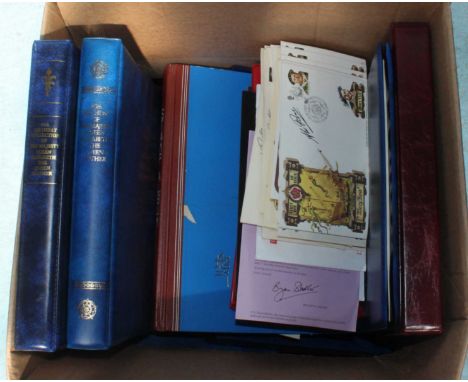 A collection of assorted 'Royal Events;' and Queen mother related stamps across six albums and an album of loose mounted GB d