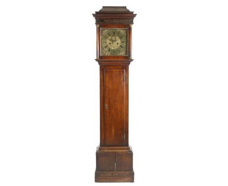 A mid-18th century oak longcase clock by Thomas Bevan of Marlborough, the eight day brass movement with four turned pillars, 