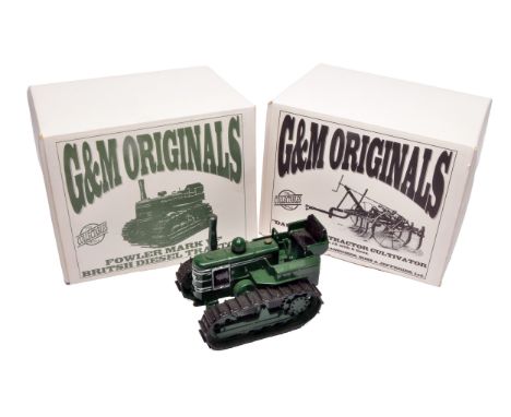 G&amp;M Originals 1/32 farm model duo comprising Fowler Mark VF Crawler Tractor plus Ransomes Dauntless Tractor Cultivator. I