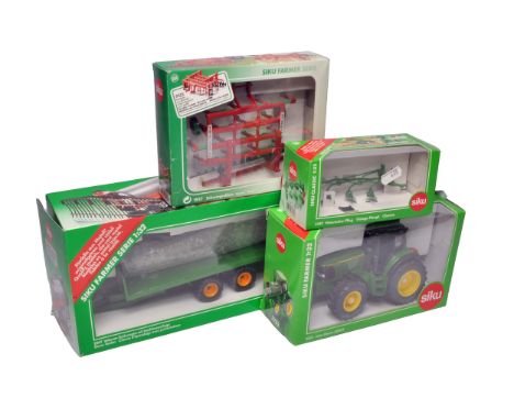 Siku group of 1/32 farm model issues comprising John Deere 6920S Tractor, Vacuum Slurry Tanker modified by SD Frater, Vintage