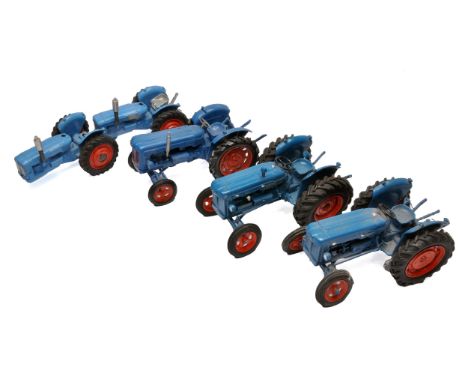 Megs Models or similar 1/32 handbuilt farm model issues comprising various Fordson Major (plus Corgi Code 3 Doe). Displayed, 