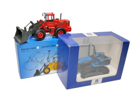 ROS 1/32 farm model issue comprising New Holland TK 95M Tracked Tractor plus Scoop construction issue Volvo L180C Wheel Loade