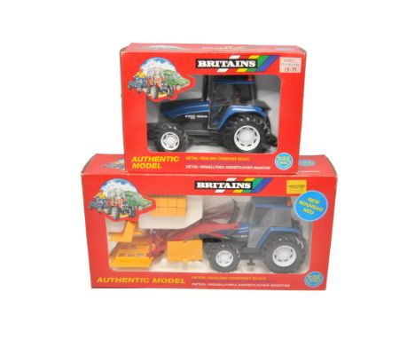 Britains 1/32 farm issues comprising New Holland 6635 Tractor and Front Loader System 9649) plus New Holland 8560 Tractor (94