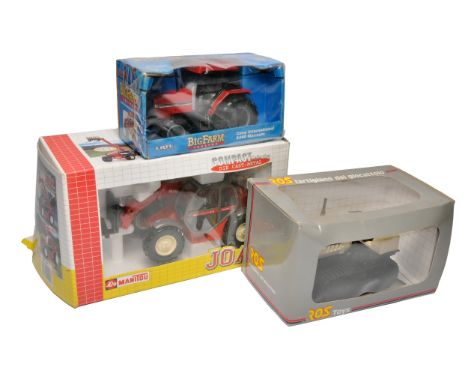 Trio of farm model issues including ROS 1/24 Lamborghini crawler tractor, Joal 1/25 Manitou telehandler plus Ertl 1/32 Case I
