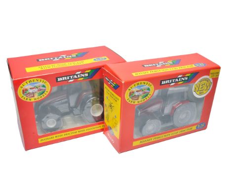 Britains duo 1/32 farm model issues comprising Fiatagri M160 Tractor with Flotation Tyres (9445) plus Massey Ferguson 6140 Tr