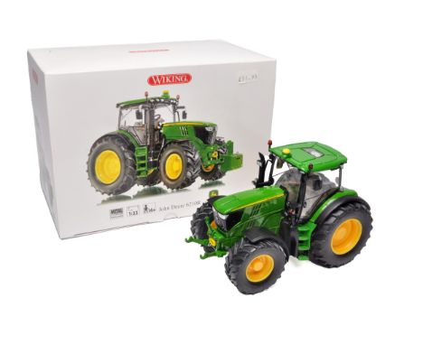 Wiking 1/32 farm model issue comprising John Deere 6210R tractor. Appears to be without notable fault in original packaging a