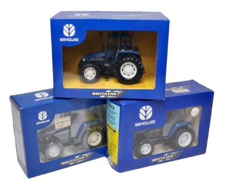 Trio of Britains New Holland 1/32 farm Tractors comprising TD95D Tractor, 8560 plus New Holland TM 165. All appear excellent 