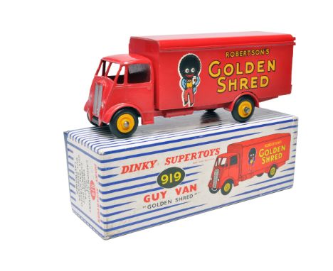 Dinky No. 919 Guy Advertising Van. Golden Shred. Displays generally excellent. Little sign of wear. In very good original box