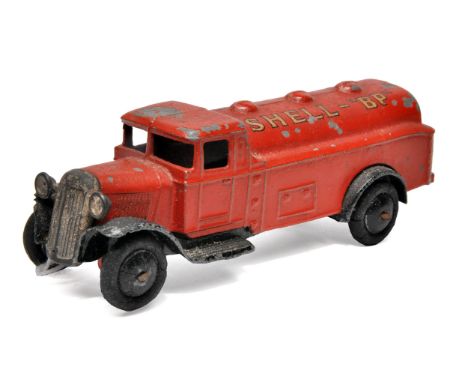 Dinky No. 25d pre-war Petrol Tank Wagon with 'Shell-BP' livery. Displays fair to good. Some obvious signs of age related wear