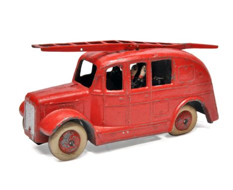 Dinky No. 25k pre-war Streamlined Fire Engine with figures. Displays generally very good (for age) with only minor signs of f
