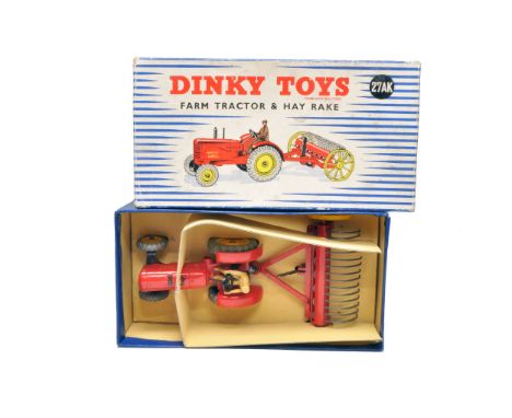 Dinky No. 27AK Farm Tractor Set, complete as shown. Displays generally very good to excellent in good original box.