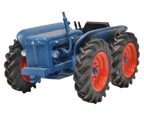 Scaledown 1/32 handbuilt farm model issues comprising County tractor. Display wear. May need minor attention. 