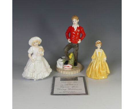 A Royal Worcester limited edition Young Welshman,&nbsp;with certificate of authenticity, together with Katie and Little Grand
