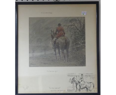 Charles "Snaffles" Johnson Payne (1884-1967), 'Foxcatchers, For the love of it', colour print, signed in pencil, with blind s