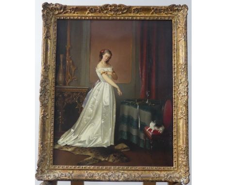 Auguste Coomans (19th century), Portrait of a Lady, oil on panel, signed "A. Coomans" and dated 1869, 50cm x 40cm, framed. 