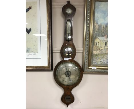 A 19th century inlaid rosewood barometer 